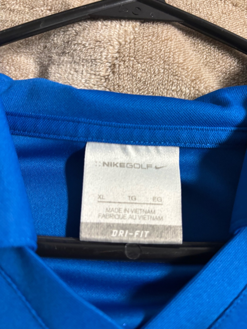 Nike Men’s Bright Blue V‑Neck Polo with Embroidered Logo - Picture 3 of 3